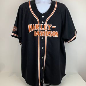 Harley Davidson Black Orange Baseball Jersey 3XL